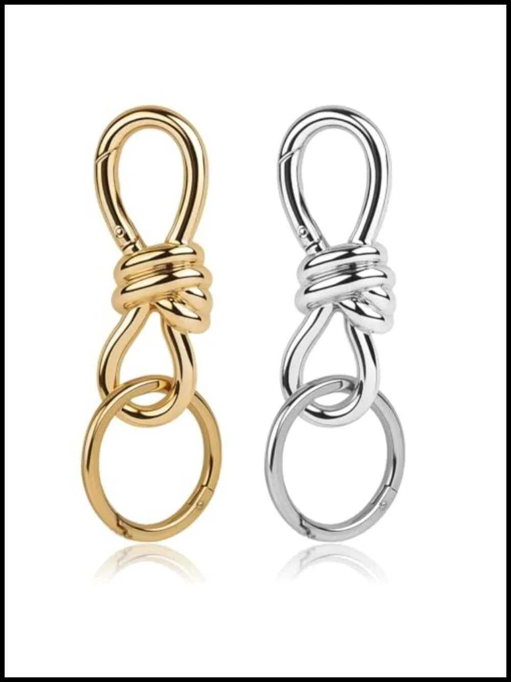 2pk Alloy Bag Charm Keychain Vintage D-Ring Hook